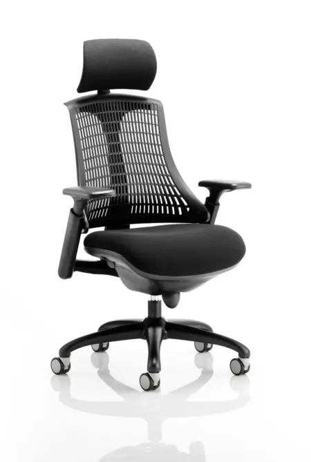 Flex Medium Back Black Frame Task Operator Office Chair with Arms